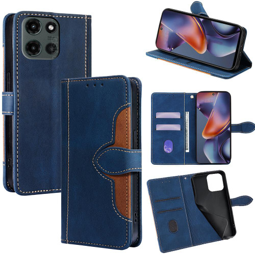 Moto G 2025 Skin Feel Magnetic Buckle Leather Phone Case - Blue